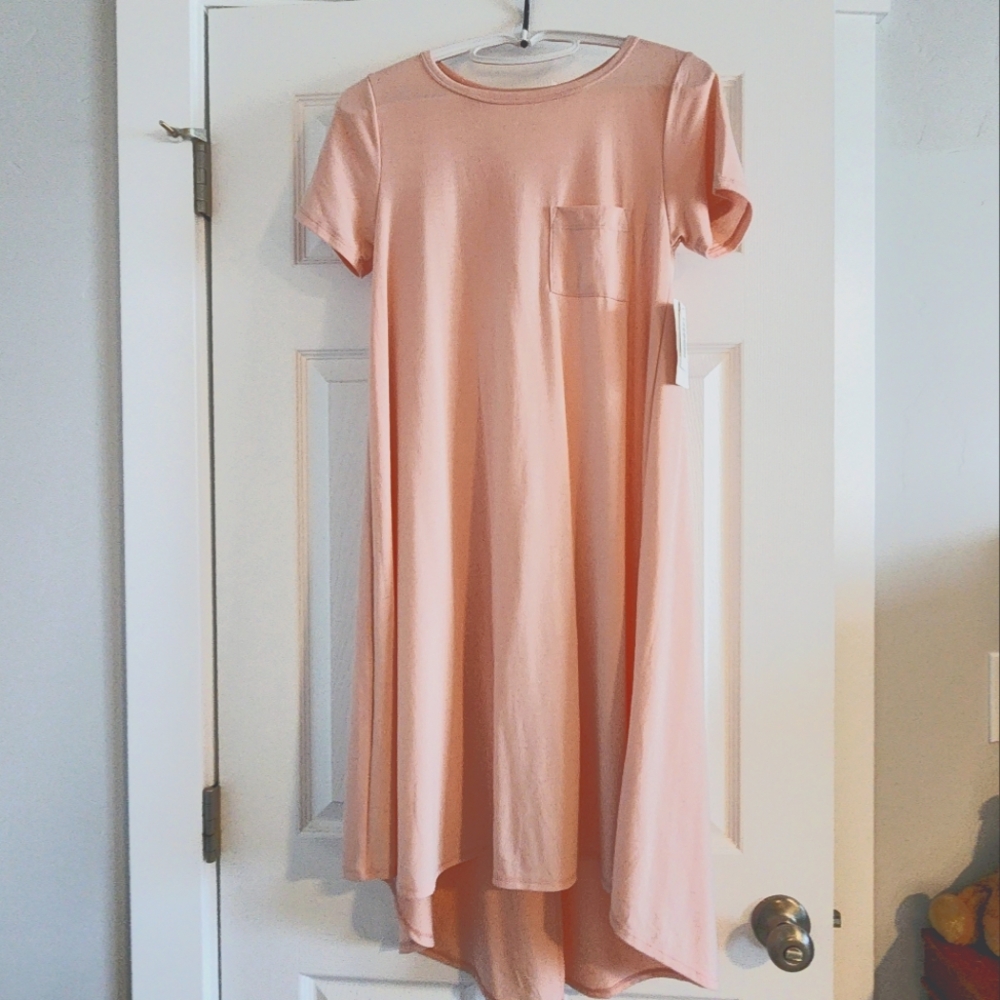 Peach Short Sleeve T-Shirt Dress